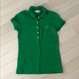Green Lacoste women’s polo